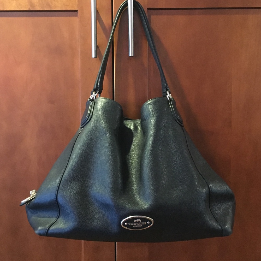Coach black leather bag